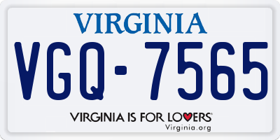 VA license plate VGQ7565