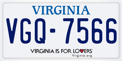 VA license plate VGQ7566