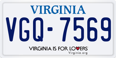 VA license plate VGQ7569