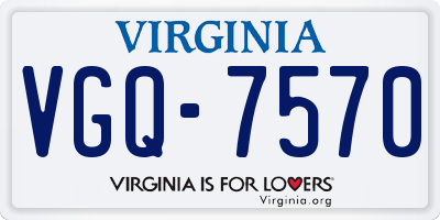VA license plate VGQ7570