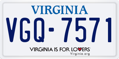 VA license plate VGQ7571