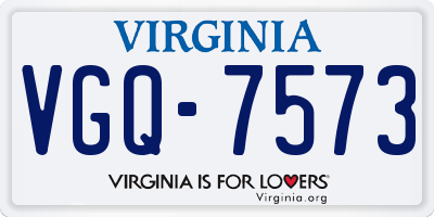 VA license plate VGQ7573