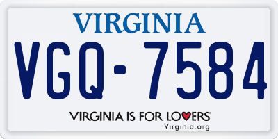 VA license plate VGQ7584