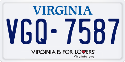 VA license plate VGQ7587
