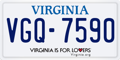 VA license plate VGQ7590