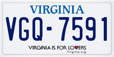 VA license plate VGQ7591