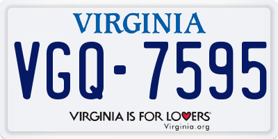 VA license plate VGQ7595