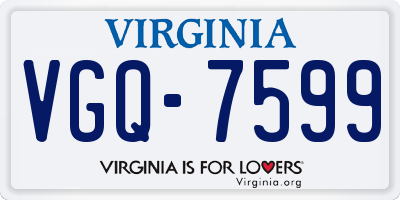 VA license plate VGQ7599