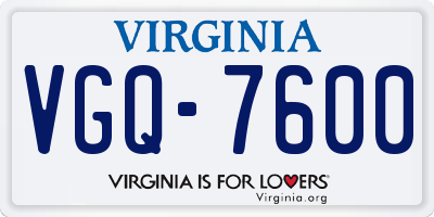VA license plate VGQ7600
