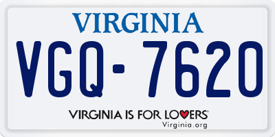 VA license plate VGQ7620