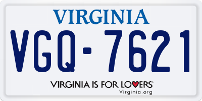 VA license plate VGQ7621