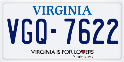 VA license plate VGQ7622