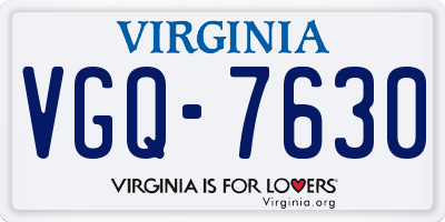 VA license plate VGQ7630