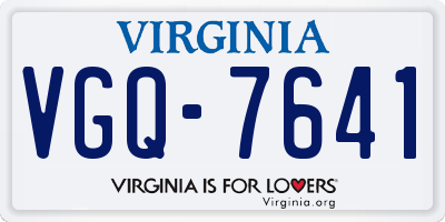 VA license plate VGQ7641