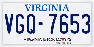 VA license plate VGQ7653