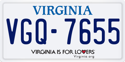VA license plate VGQ7655