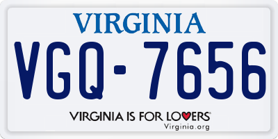 VA license plate VGQ7656