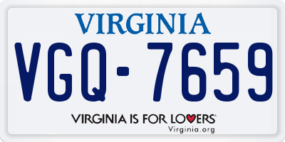 VA license plate VGQ7659