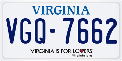 VA license plate VGQ7662