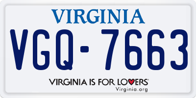 VA license plate VGQ7663