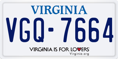 VA license plate VGQ7664