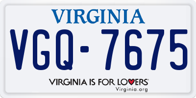 VA license plate VGQ7675
