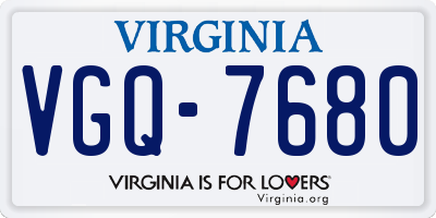 VA license plate VGQ7680