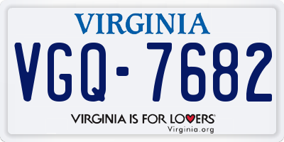 VA license plate VGQ7682