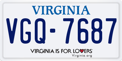 VA license plate VGQ7687