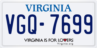 VA license plate VGQ7699