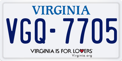 VA license plate VGQ7705