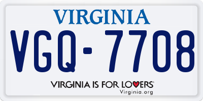 VA license plate VGQ7708