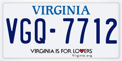 VA license plate VGQ7712