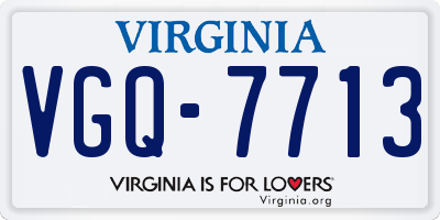 VA license plate VGQ7713