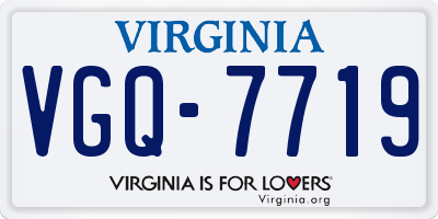 VA license plate VGQ7719