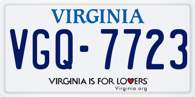 VA license plate VGQ7723