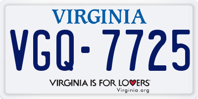 VA license plate VGQ7725