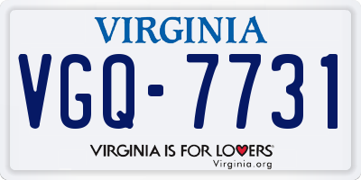 VA license plate VGQ7731