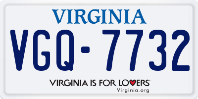 VA license plate VGQ7732