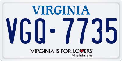 VA license plate VGQ7735