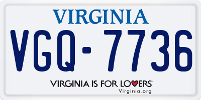 VA license plate VGQ7736