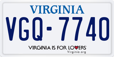 VA license plate VGQ7740