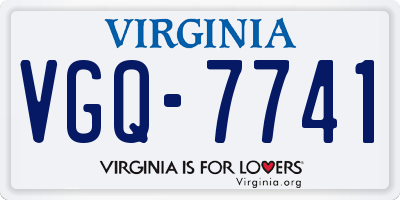 VA license plate VGQ7741