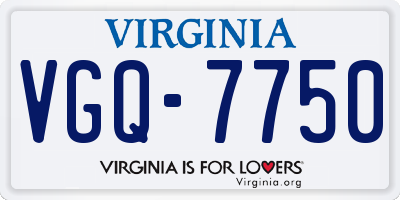 VA license plate VGQ7750