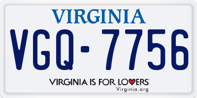 VA license plate VGQ7756