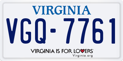 VA license plate VGQ7761