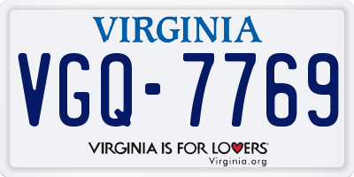 VA license plate VGQ7769