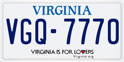 VA license plate VGQ7770