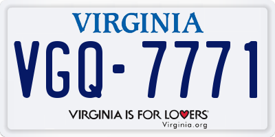 VA license plate VGQ7771