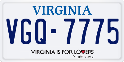 VA license plate VGQ7775